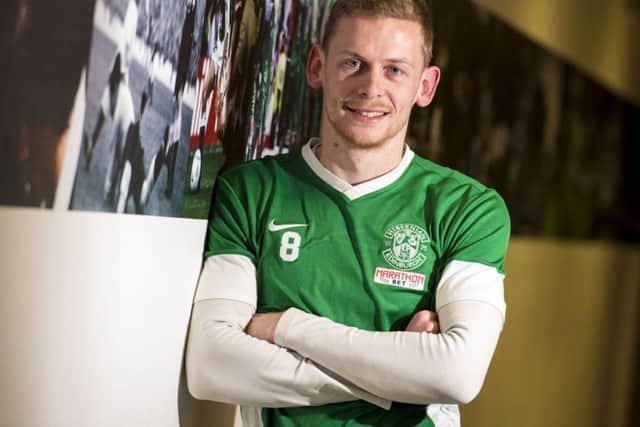 Hibs midfielder Scott Robertson says his sides main target is to overhaul Rangers and get into second place. Picture: SNS Group