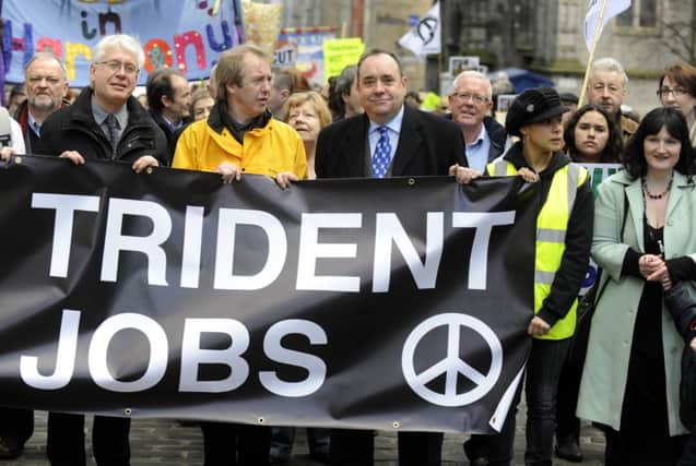 Former SNP leader Alex Salmond leads a CND-organised protest march thorugh Edinburgh in March 2010. Picture: Jane Barlow