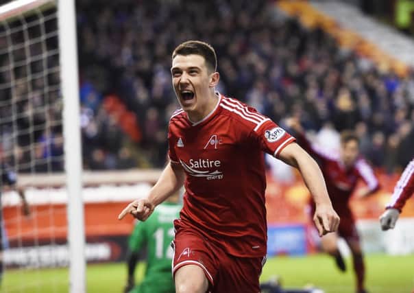 Aberdeen's Ryan Jack celebrates after his late equaliser. Picture: SNS Group