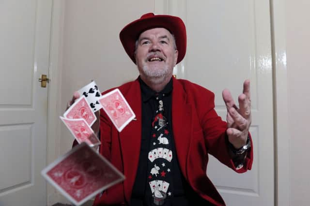 Magician Gerry McKendry (Gerry the Jester) composes personalised poems for the world's grand-masters of magic. Picture: John Devlin
