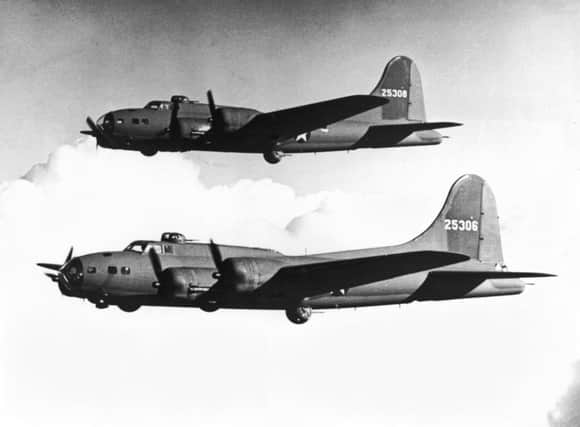 Boeing B17 Flying Fortress bombers on a Second World War mission. Picture: Getty