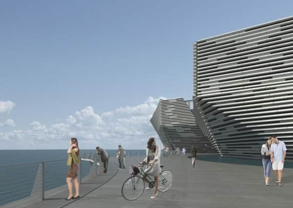 An artist's illustration of an exterior section of the V&A museum in Dundee. Picture: Contributed