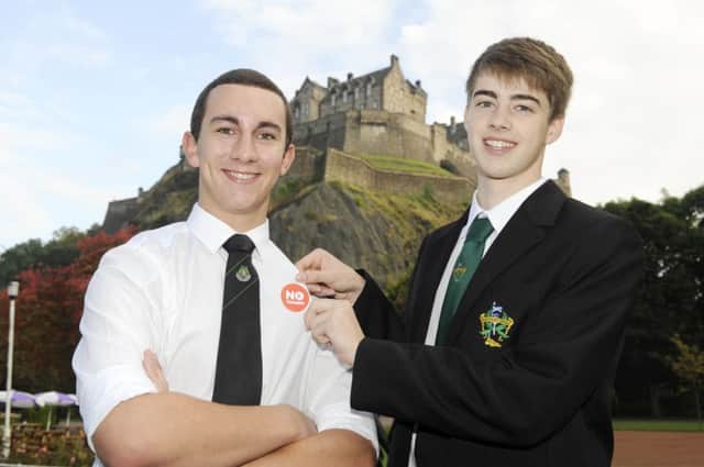 Scott Kerr, left and Justin Bickler were 16 when they voted in the independence referendum. Picture: Greg Macvean