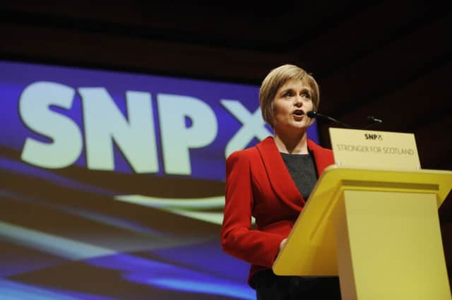 SNP leader Nicola Sturgeon speaks at the party's conference in Perth in November 2014. Picture: Greg Macvean