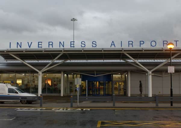 A plane at Inverness Airport skidded off the runway as freezing temperates took hold across Scotland. Picture: TSPL