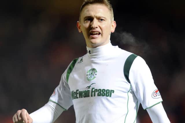 Derek Riordan in action for Hibs in January 2010. Picture: Ian Rutherford