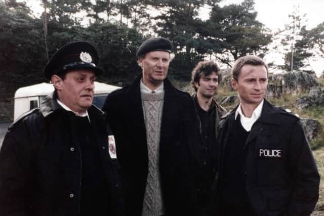 Robert Carlyle with fellow cast members in Hamish Macbeth. Picture: Contributed