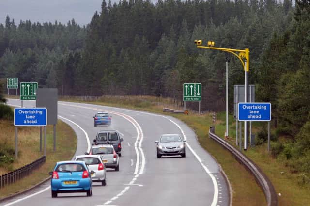 Average speed cameras on the A9. Picture: Peter Jolly