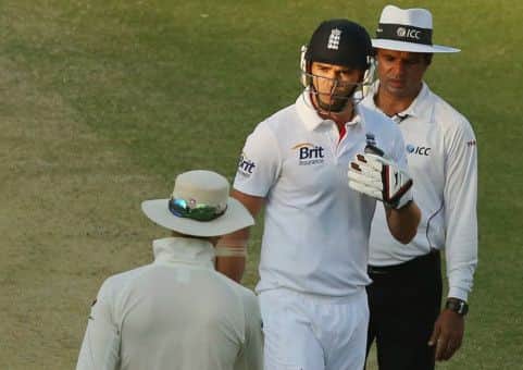 Englands James Anderson, no stranger to sledging, exchanges words with the Australia captain Michael Clarke at The Gabba in Brisbane in November 2013 during the last Ashes series. Picture: Getty Images