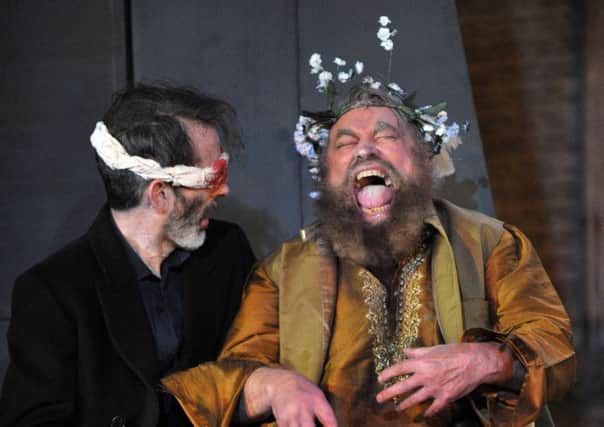 Brian Blessed (King Lear), right, and James Sobol Kelly (Duke of Gloucester) in the Guildford Shakespeare Company production. Picture: Contributed