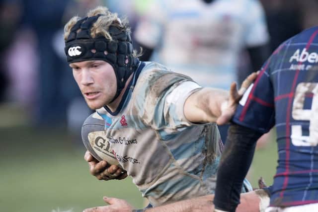 Dynamic openside Ross Rennie, who has now been forced to retire, turned out for Edinburgh Accies against London Scottish at Raeburn Place in last years British & Irish Cup. Picture: Craig Watson/SNS/SRU