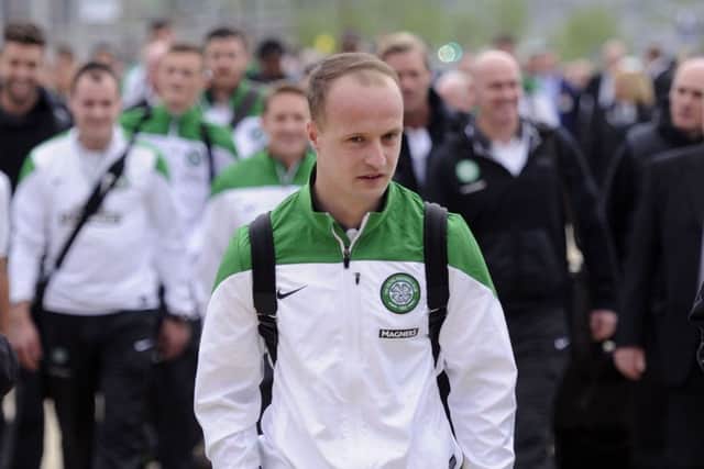 Leigh Griffiths at the opening of the Celtic Way. Picture: John Devlin
