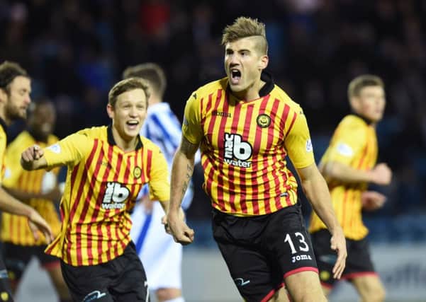 Partick's Frederic Frans celebrates his goal for Partick. Picture: SNS