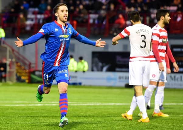 Nick Ross celebrates his strike for Inverness. Picture: SNS