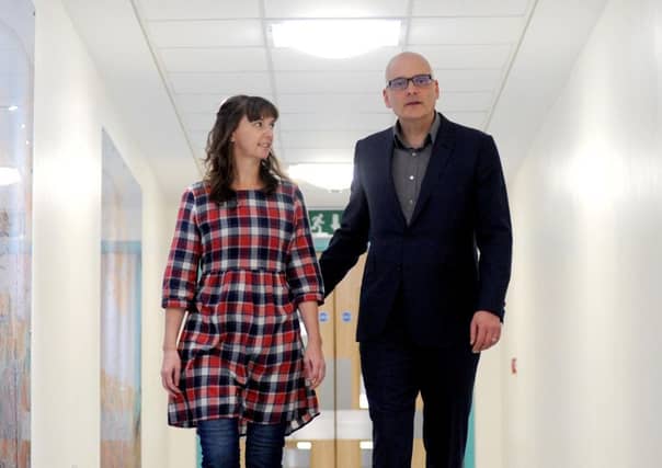 Pauline Cafferkey with Dr Michael Jacobs, who led the infectious diseases team that treated her. Picture: Lisa Ferguson