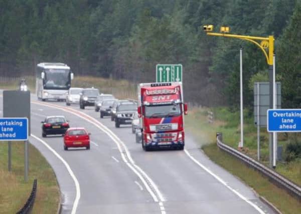 While fewer vehicles are speeding, increasing the limit for lorries from 40mph to 50mph on single carriageway sections is said to have helped cut journey times. Picture: Peter Jolly