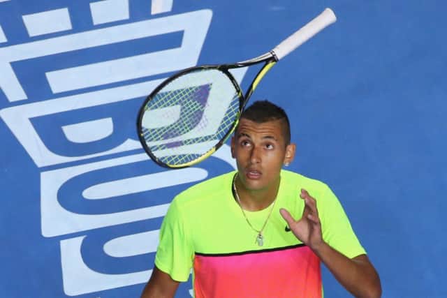 Nick Kyrgios has had his share of racket-throwing incidents during the Australian Open. Picture: Getty Images