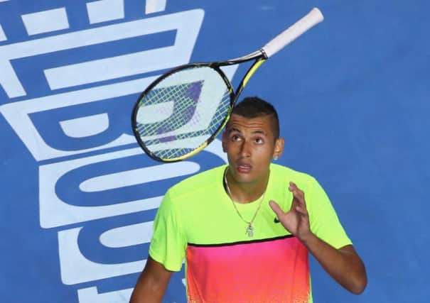 Nick Kyrgios has had his share of racket-throwing incidents during the Australian Open. Picture: Getty Images