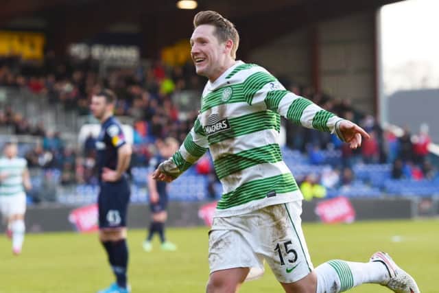 Kris Commons celebrates scoring the winner against Ross County. Picture: SNS