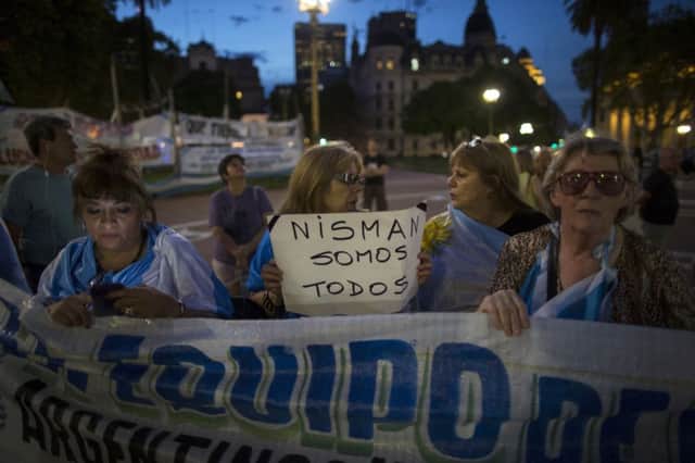 The death of Alberto Nisman before he could give evidence against the government has seen protesters gather in Buenos Aires Picture: PA