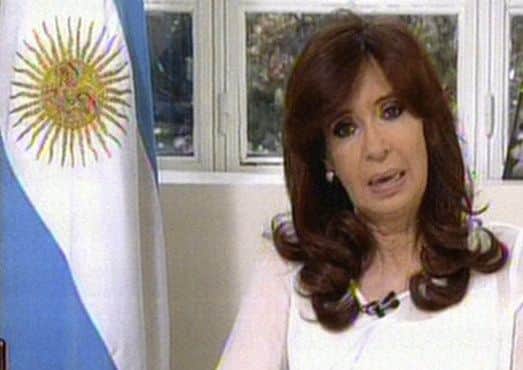 President Cristina Fernandez in her address to Argentina. Picture: Getty