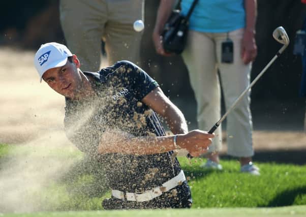 Martin Kaymer plays from a bunker in yesterdays Challenge Match ahead of the Dubai Desert Classic at the Emirates Golf Club	Picture: Getty