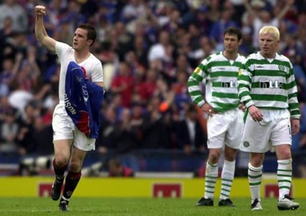 Barry Ferguson, pictured after scoring for Rangers in the 2002 Scottish Cup final, says Celtic wont have it easy on Sunday. Picture: Robert Perry