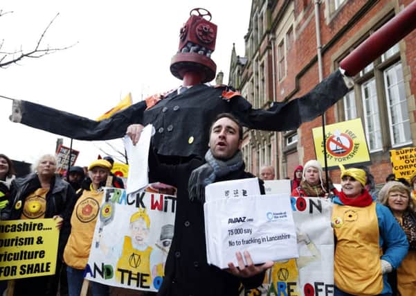 A demonstration against fracking. Picture: PA