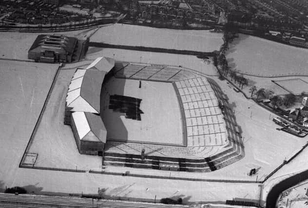 Murrayfield Stadium in the snow, February 1963. Picture: TSPL