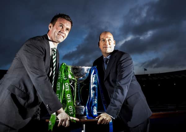 Celtic manager Ronny Deila and Rangers counterpart Kenny McDowall ahead of Sunday's League Cup semi-final. Picture: SNS