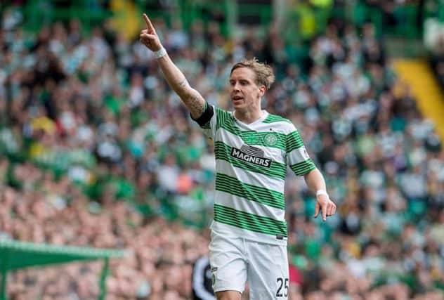 Celtic's Stefan Johansen is eyeing the domestic treble. Picture: SNS