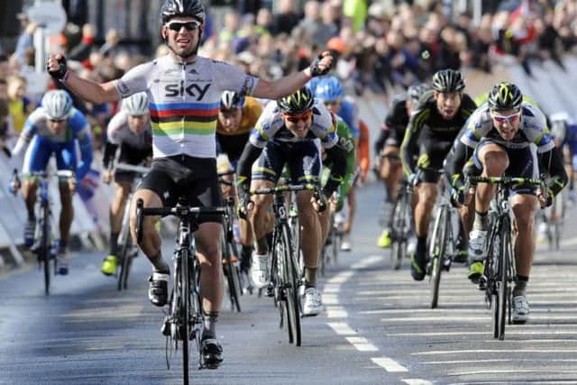 The Team Sky cycling hero Mark Cavendish in action. Sky is now extending its reach into the mobile phone market. Picture: Phil Wilkinson