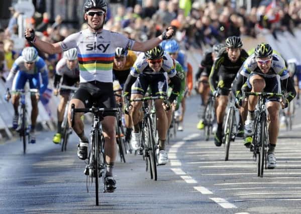 The Team Sky cycling hero Mark Cavendish in action.  Sky is now extending its reach into the mobile phone market. Picture: Phil Wilkinson