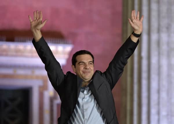 Alexis Tsipras hails his partys victory in the recent Greek general election. Picture: Getty Images