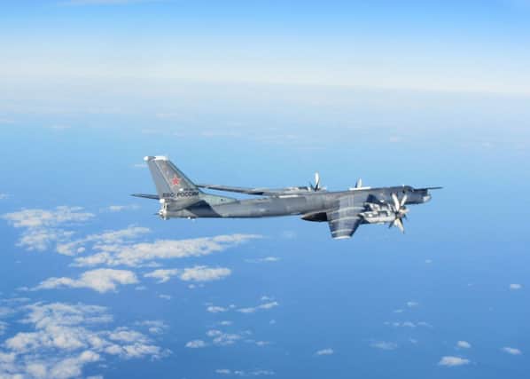A Tupolev TU-95 'Bear' bomber similar to the two intercepted near UK airspace. Picture: PA/MoD