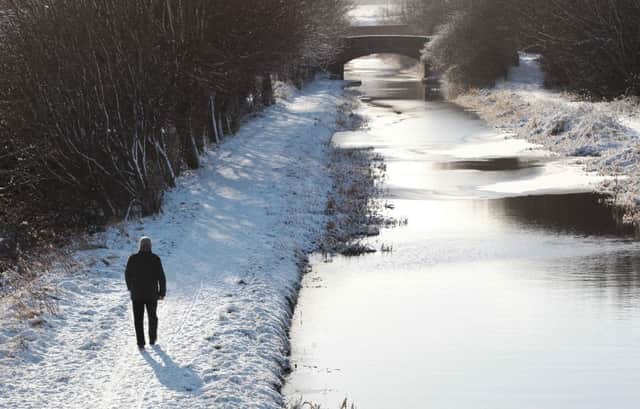 A snowy Union Canal in Broxburn, West Lothian. Picture: Hemedia