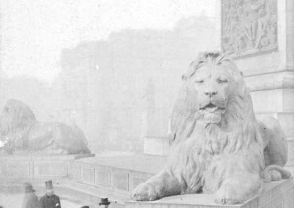 On this day in 1867 the huge statues of lions  created by Sir Edwin Landseer  arrived in Trafalgar Square in London. Picture: Getty