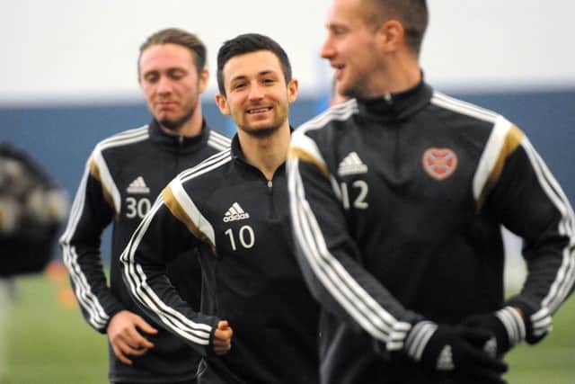 Jason Holt trains with Hearts before heading south on loan to Sheffield United. Picture: Lisa Ferguson