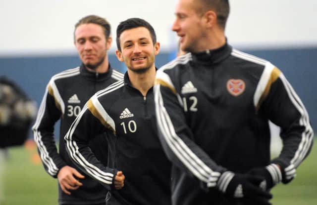 Jason Holt trains with Hearts before heading south on loan to Sheffield United. Picture: Lisa Ferguson