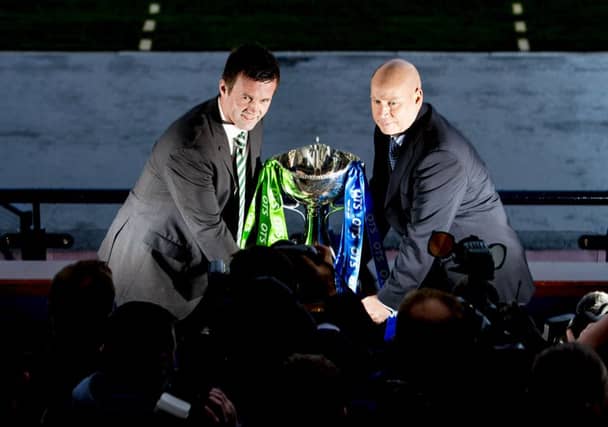 Ronny Deila joins Kenny McDowall as their side's prepare to face each other. Picture: SNS