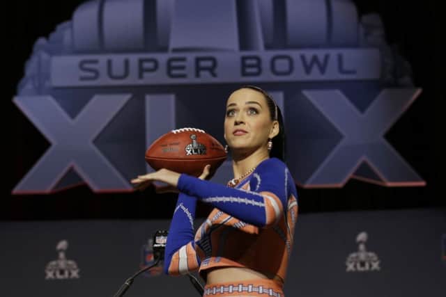 Singer Katy Perry, who will perform the half-time show at the Super Bowl. Picture: AP