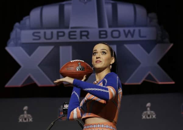 Singer Katy Perry, who will perform the half-time show at the Super Bowl. Picture: AP