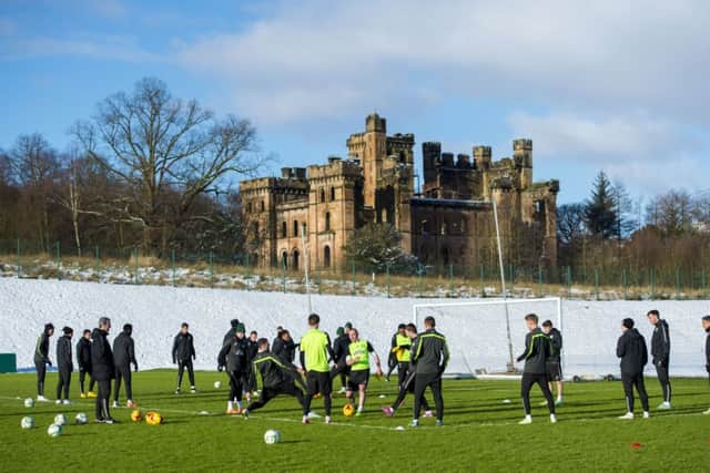 Celtic train at Lennoxtown ahead of tomorrow's Scottish League Cup semi-final. Picture: SNS