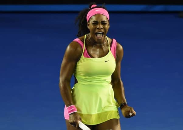 Serena Williams of the US reacts during her women's singles final against Russia's Maria Sharapova. Picture: Getty