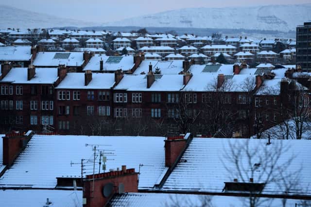 Snow covered roof tops in the West End of Glasgow. Picture: Getty
