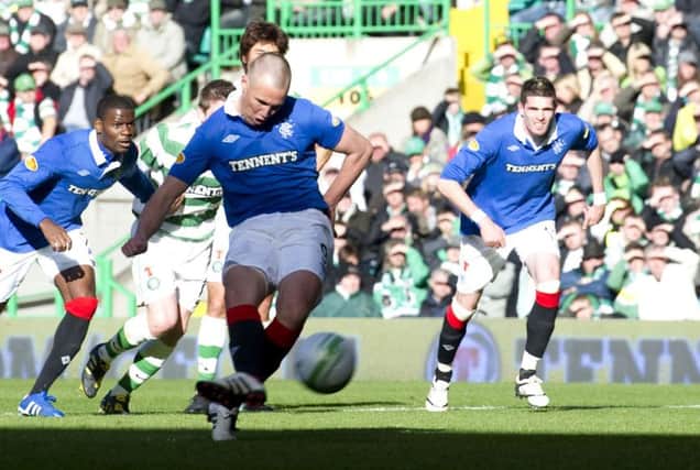 Miller scores for Rangers against Celtic from the penalty spot in October 2010. Picture: SNS