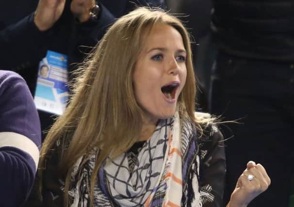 Andy Murrays partner Kim Sears was caught on camera mouthing off  seemingly about Czech player Tomas Berdych. Picture: Getty