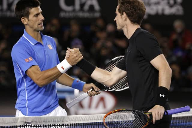 Novak Djokovic is congratulated by Andy Murray after winning the men's singles final at the Australian Open. Picture: AP