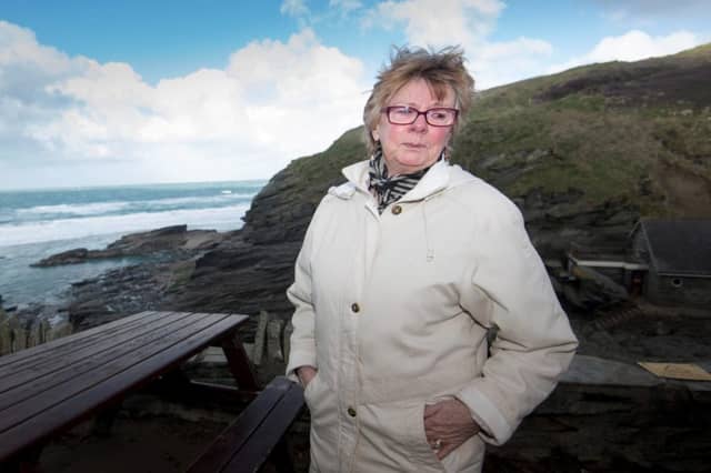 Mother of the victim Pat Howells near the area where the her son fell in. Picture: SWNS
