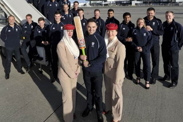 Skipper Preston Mommsen and Scotland squad flew out from Glasgow yesterday. Picture: Donald MacLeod